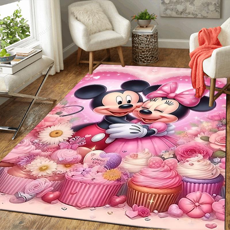 1Pc Mickey Minnie'S Sweet Celebration Rug Office Carpet Indoor Outdoor Doormat Nonslip Soft Comfortable Living Christmas Halloween Xmas Gift D924153