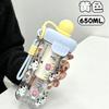 Бутылка для воды высокая ценность мультфильм поплавок пластиковый стакан большой емкости портативный ins прямое питье пластиковая соломинка стакан для воды стакан для чая