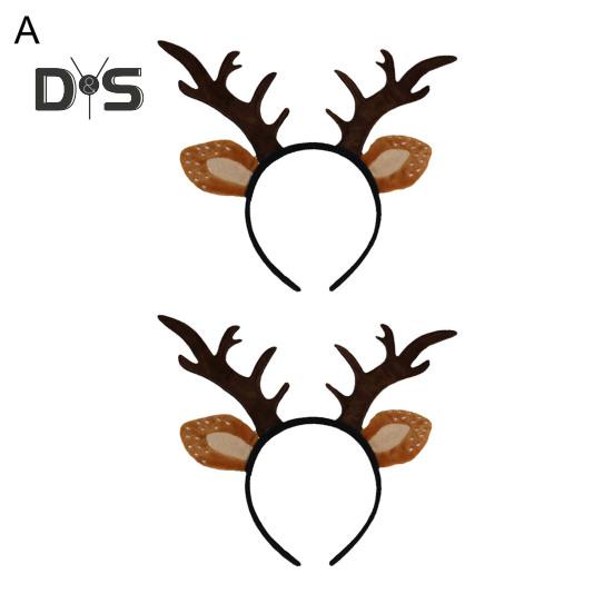 2 шт. повязка на голову в виде рогов оленя, рождественский обруч для волос в виде косплея, для взрослых, реалистичные уши в виде рогов оленя, аксессуар для волос