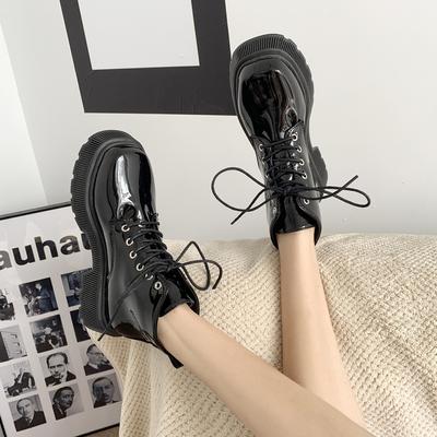 Модные женские ботинки на платформе, ботильоны, осенне-зимняя обувь, кожаные мотоциклетные ботинки, панк-обувь, женские ботинки, Botas Mujer