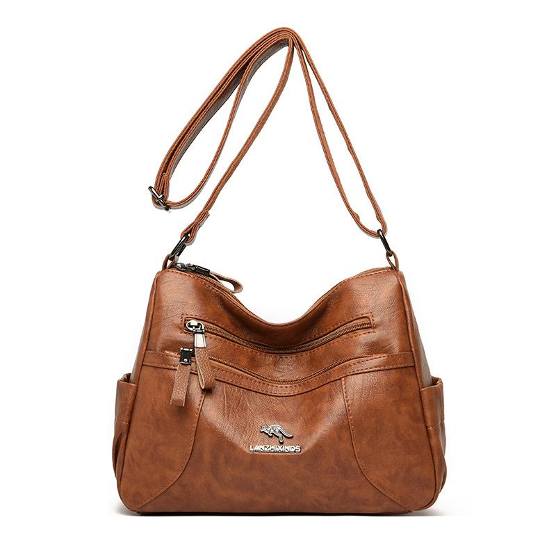 Middle-aged Women's Bag Mother Bag Women's Fashion Soft Leather Large Capacity Single Shoulder Crossbody Bag