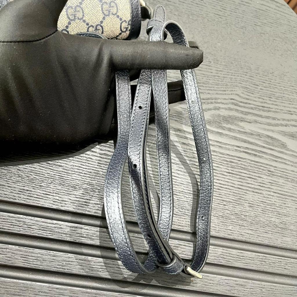[Pre-Owned] 1955 Horsebit Logo Canvas And Leather Mini Shoulder Bag - Very Good #KG2SYO