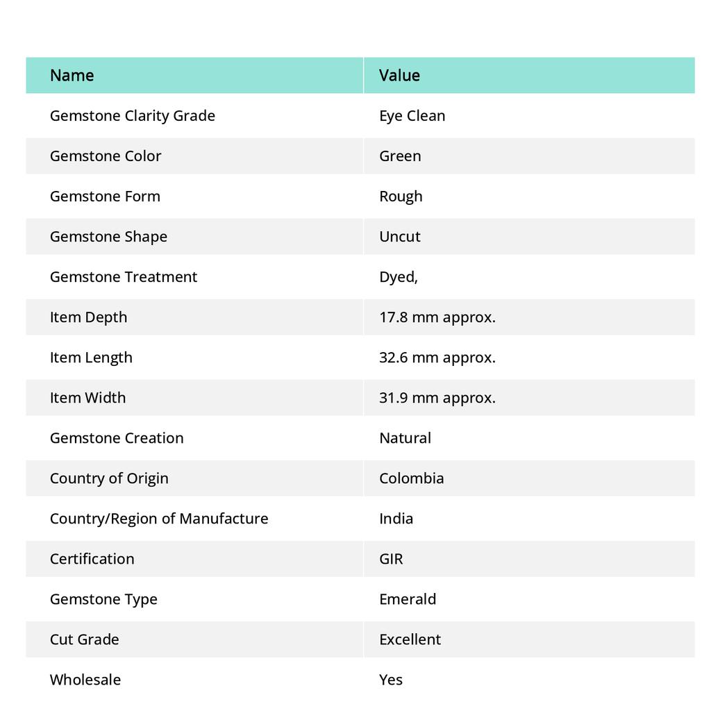 48.30 Ct Natural Emerald Huge Rough Earth Mined CERTIFIED Green Loose Gemstone A-5675
