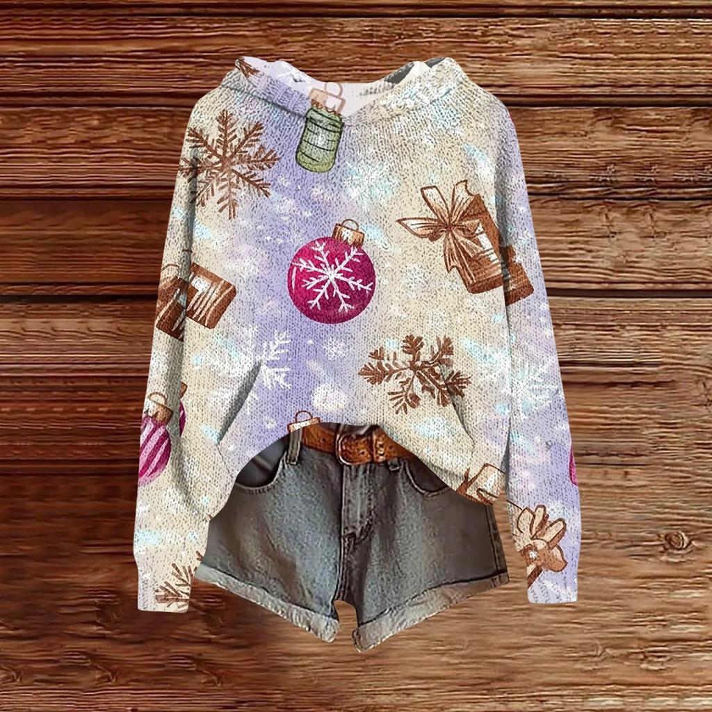 Женская модная повседневная толстовка с капюшоном и длинными рукавами с принтом