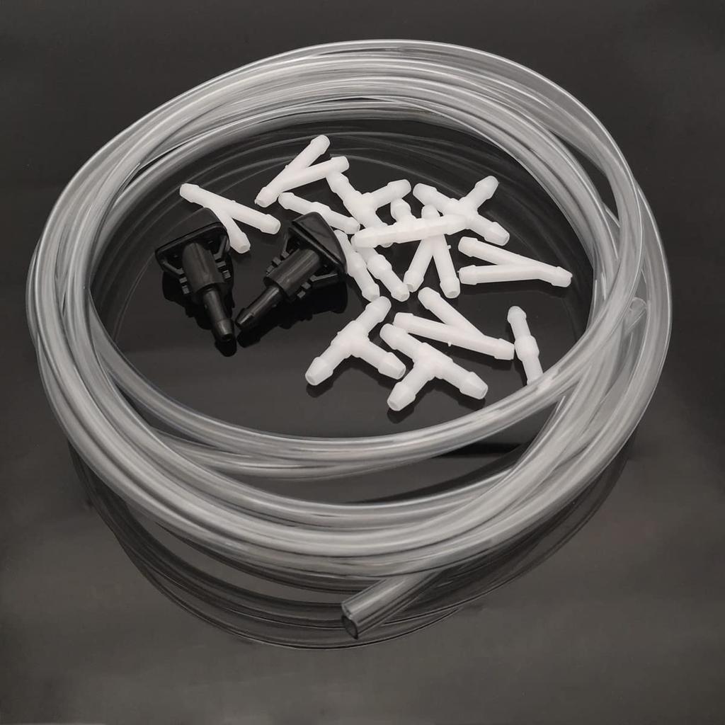 CTRICALVER Комплект форсунок омывателя, 5 м прозрачный шланг омывателя лобового стекла автомобиля, с 15 белыми I