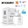 Sixwgh Zigbee Smart EU Plug для Tuya Умный дом Автоматизация синхронизации Монитор мощности Смарт-розетка Поддержка Google Home Alexa