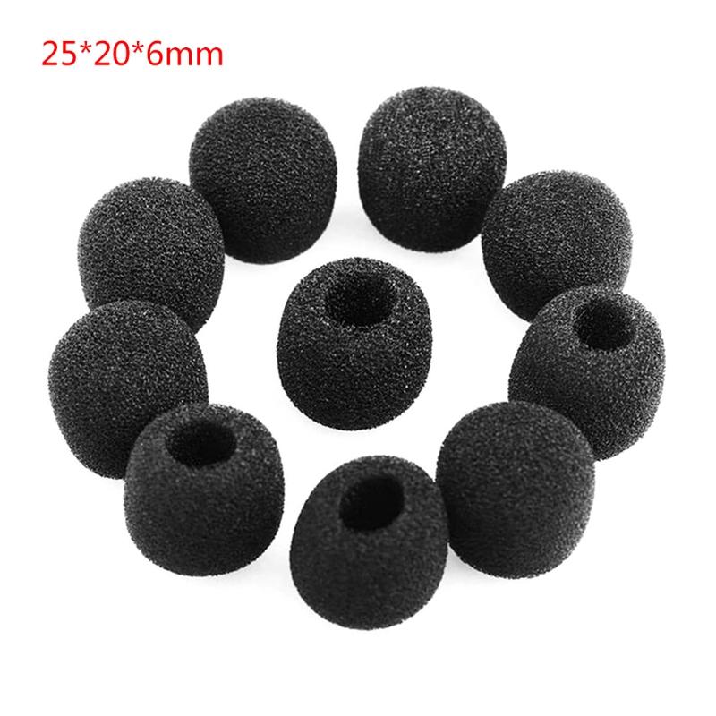 10Pcs Mini Microphone Foam Covers Mic Protector Covers Replacement Headset Windshield Sponge Cover Microphone Cover For Mic