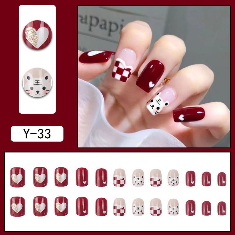 Reusable Press-On Nails With Cat Eye Effect Gradient Design Women Sweet Chic Style Wearable Nail Tips