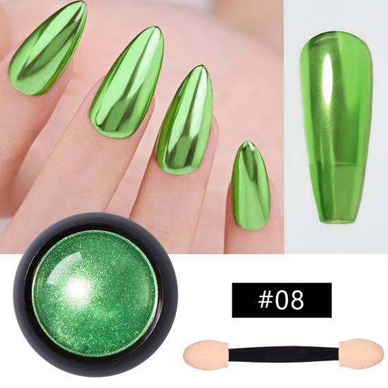 Золотая зеркальная пудра для ногтей Голографическая белая перламутровая хромированная металлическая пудра DIY Nail Art