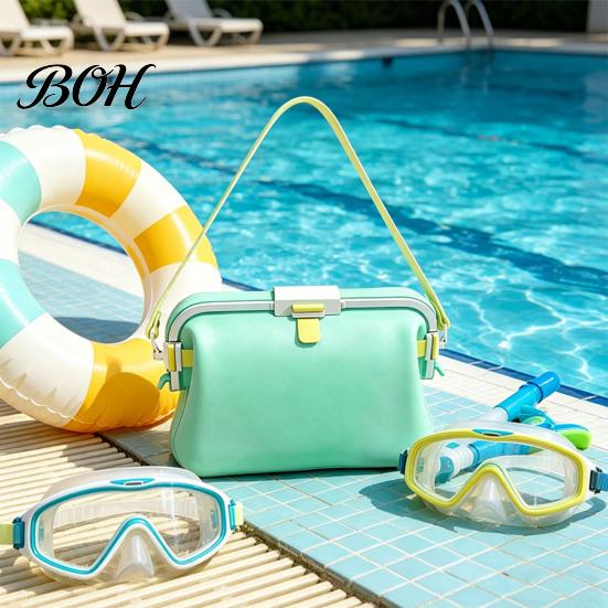 Waterproof Silicone Swimming Bag Swim with Leak-proof Clip, 4000ml Large Capacity Beach Foldable Crossbody Bag, Tote for Surfing And Travel