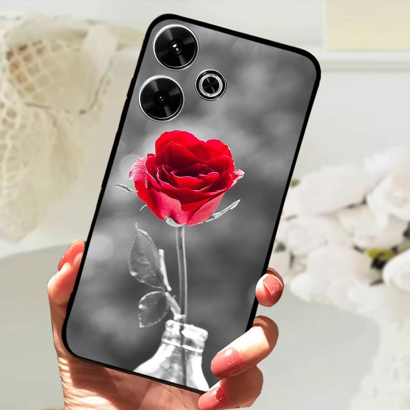 Чехол для Xiaomi Redmi 13 Модный Рисунок Матовое Покрытие Мягкий Силикон ТПУ Чехол для Телефона Для Xiaomi Poco M6 4G Ударопрочный Корпус Fundas