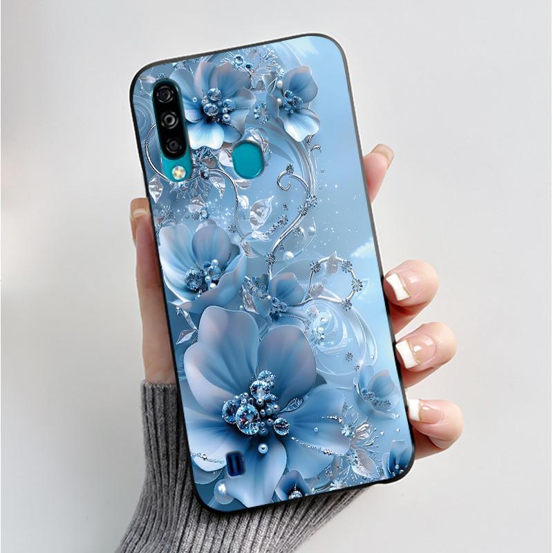 Phone Case For ZTE Blade A7 2020 Shockproof Casing Luxury Fashion Butterfly Flower Black Jelly Soft TPU Case Silicone Back Cover