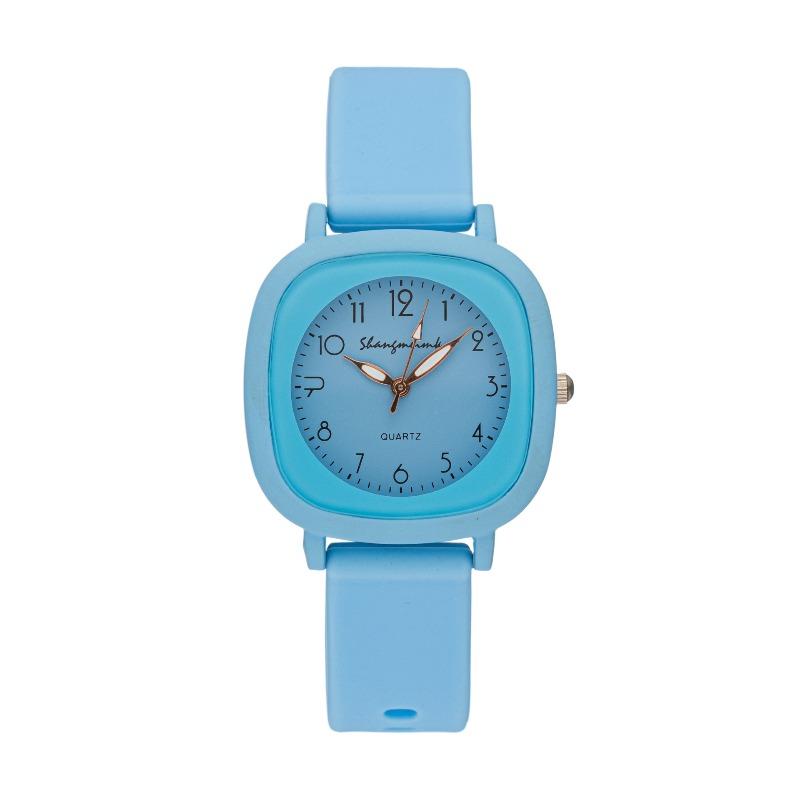 Chinese style retro small square ins high value girl watch male and female students silicone belt simple quartz watch