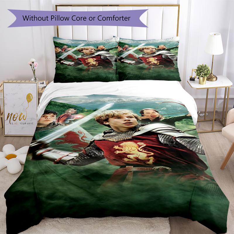 3pcs The Chronicles of Narnia Bedding Set Duvet Cover Closure Includes 1 Duvet Cover & 2 Pillowcases, Soft and Comfortable for All Seasons.