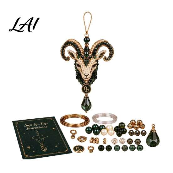 Spiritual Jewelry Making Supplies 12 Zodiac Blessing Beaded Ornament DIY Kit Beginner Friendly Sign Craft Kit Beading Set Hanging Pendant Handmade