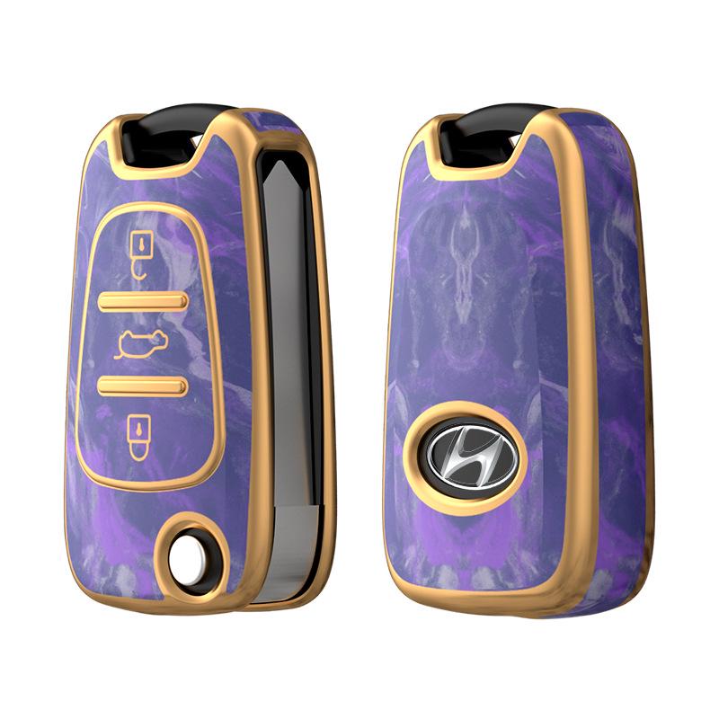 Стильный ТПУ чехол для ключа автомобиля для Sonata, ix35, Elantra - Полная складная защита