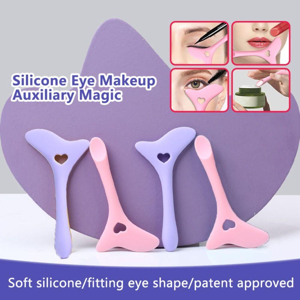2Pcs Eyeshadow Eyeliner Aid Tool Silicone Mascara Drawing Aid Eyeliner Stencils Wing Tips  Beginner