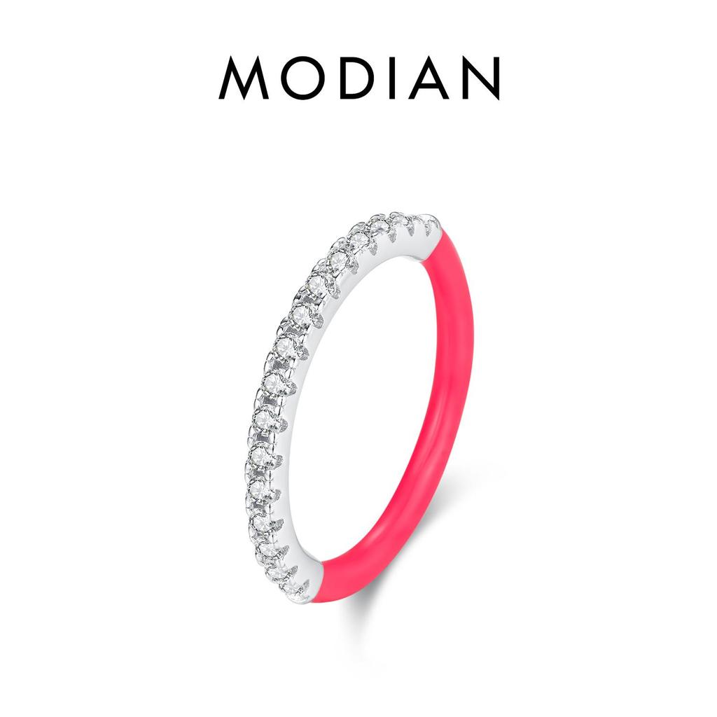 Модиан, настоящее серебро 925 пробы, цветная эмаль, штабелируемое кольцо, модные кольца высокого качества для женщин, вечерние ювелирные изделия