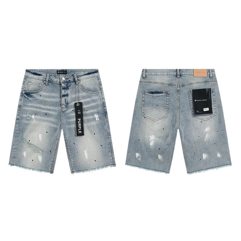 Модный бренд PURPLE BRAND JEANS Европейские и американские уличные свободные универсальные джинсовые шорты для мужчин и женщин