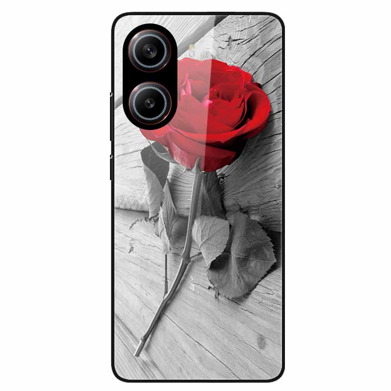 Чехол для Poco X7 Pro 5G Цветочный Жесткая Задняя Крышка Закаленное Стекло Чехлы для Xiaomi Poco X 7 Pro X7Pro Жесткие Чехлы PocoX7Pro 2025 Новый