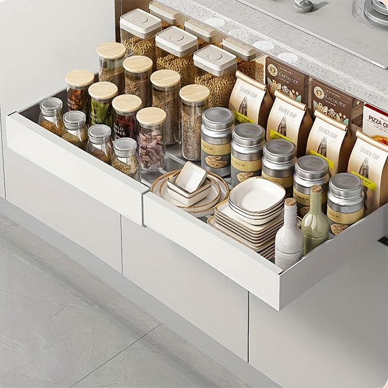 1шт Выдвижной органайзер для кухонных шкафов, Выдвижной органайзер, Органайзер для банок для специй, Органайзер для шкафов, Домашнее хранение и организация