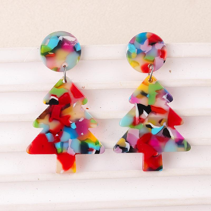 Акриловые серьги в виде свитера на Рождество, снежинки, Санта-Клаус, мультяшные серьги для женщин