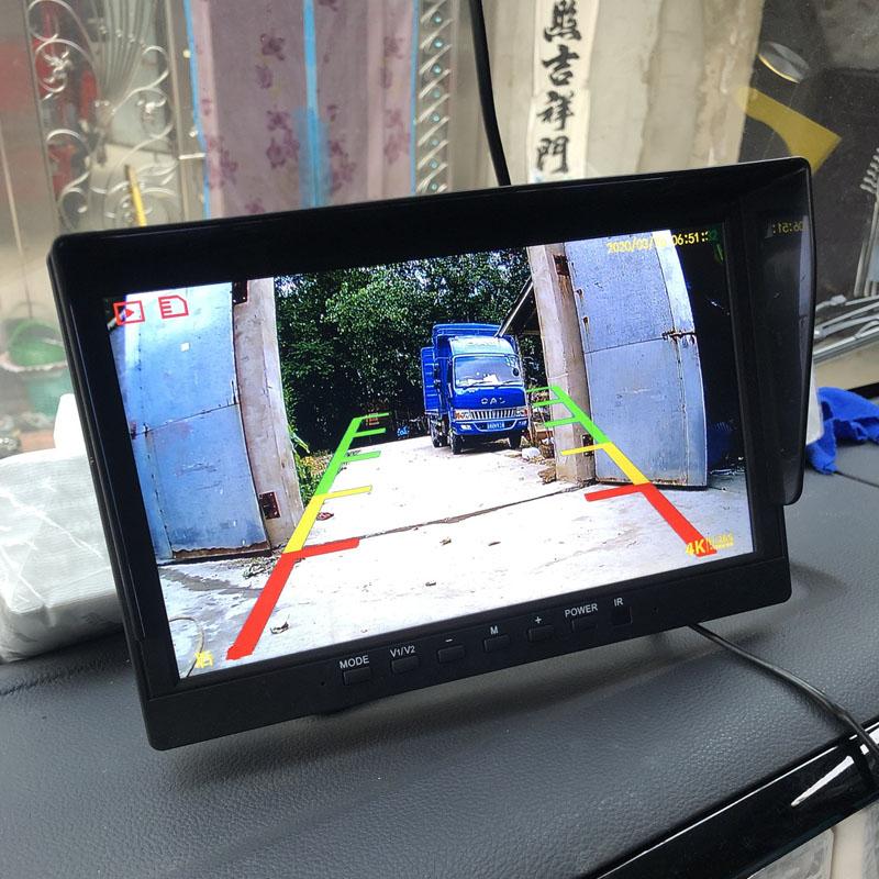 DVR 2 Channel Monitor Black Box 7" Screen AHD With Digital Video Recorder For RV Car Truck Bus Front Rear Reverse Backup Camera