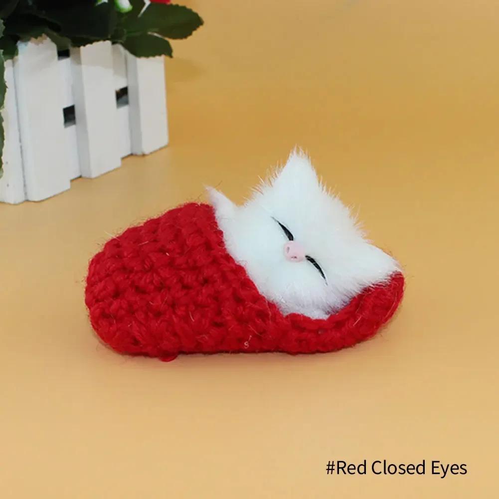 Stuffed Toys Lovely Simulation Animal Doll Plush Sleeping Cats Toy With Sound Kids Toy Decoration Birthday Gift For Children