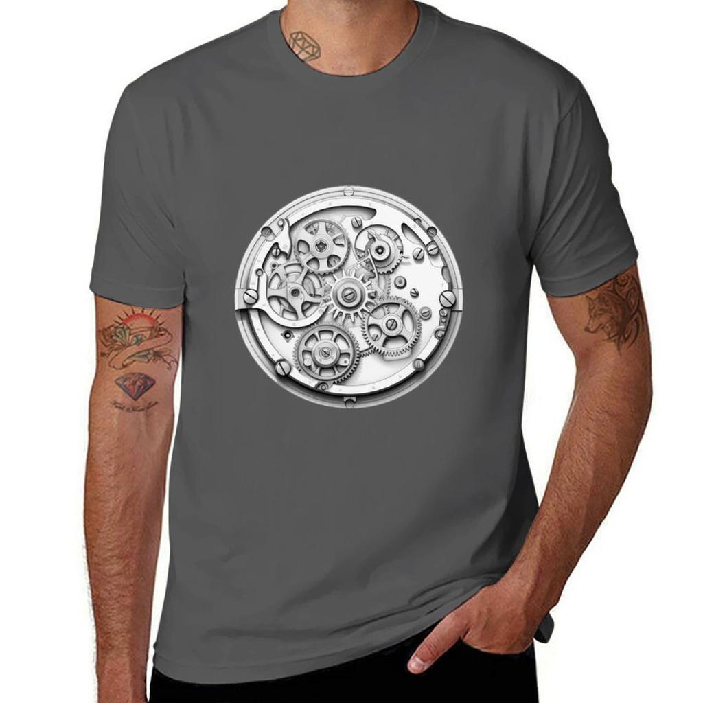 Clock Watch Movement Gear TShirt Dry Fit Running Short Sleeve Top