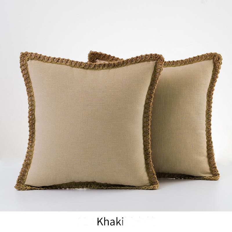 1 шт. скандинавские однотонные товары для дома, наволочка из хлопка и льна, наволочки, наволочки из мешковины, льняные обрезанные края