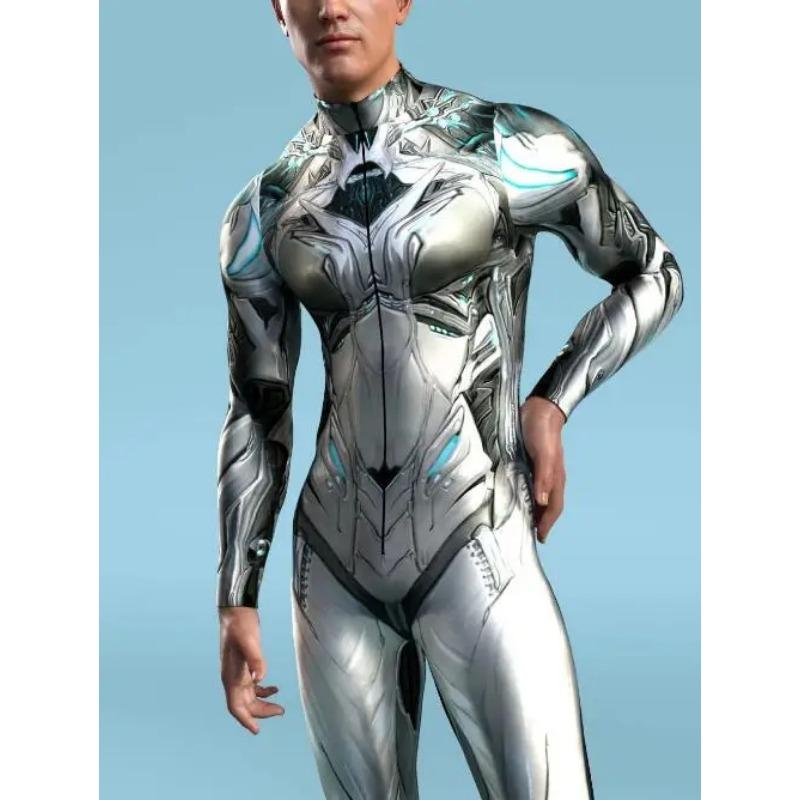 Футуристический комбинезон с механической броней, крутой боец, боди для косплея, костюм в стиле стимпанк, вечерние представления на Хэллоуин, мужской костюм зентай