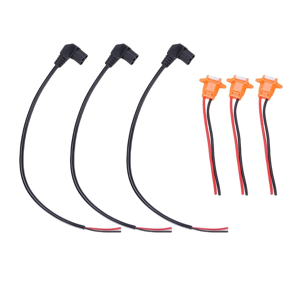 3PCS Curved Power Connector Cables 3PCS Charging Port with Water Proof Cover for Electric Scooter