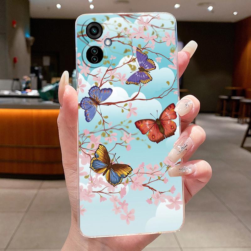 For Tecno Camon 19 Neo Casing Luxury Fashion Butterfly Flowers Soft TPU Silicone Clear Back Cover Camon 19Neo CH6i Phone Case