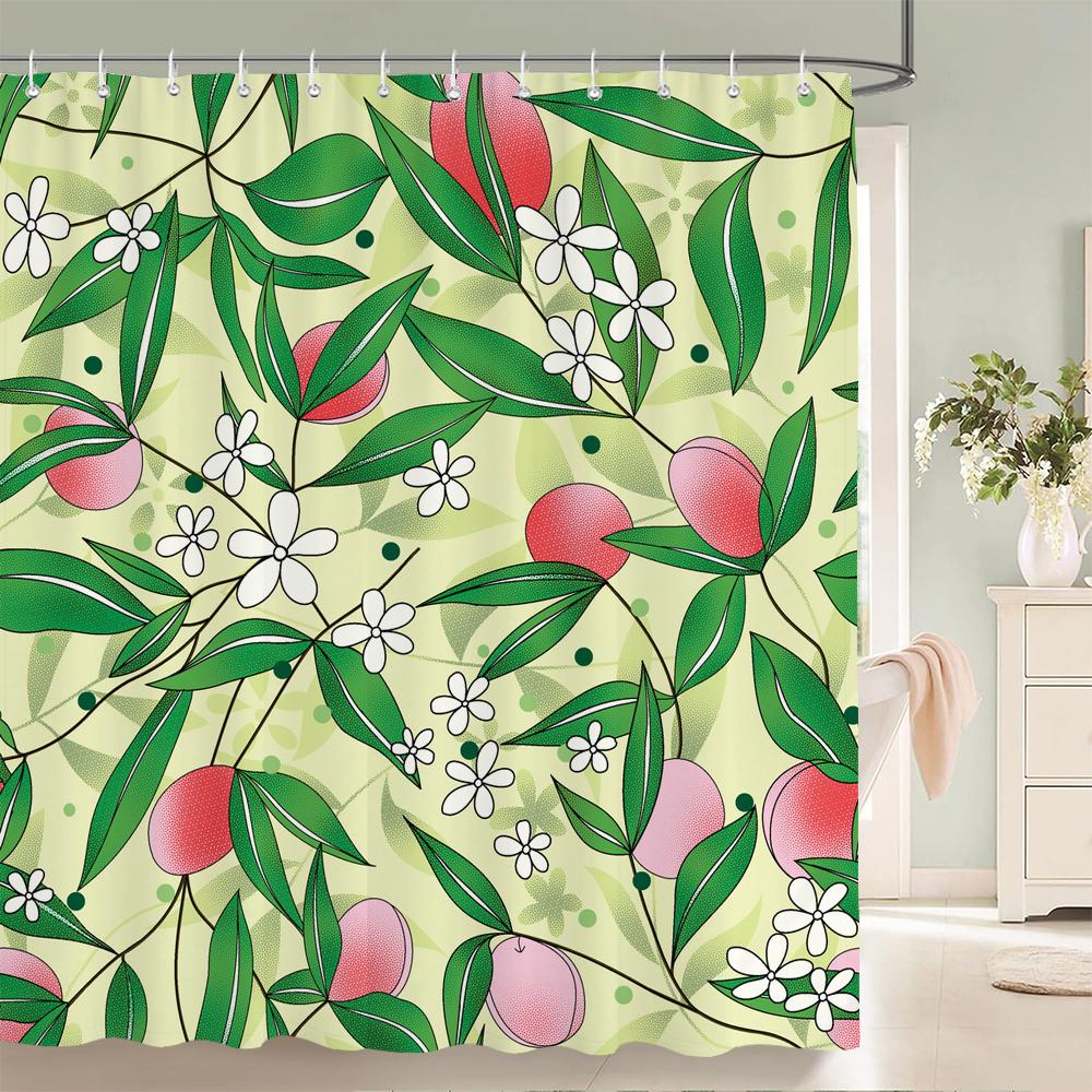 Современная занавеска для ванной с лимонами из свежих фруктов, водонепроницаемая тканевая занавеска для душа с 12 крючками, экран для ванны для ванной комнаты, домашний декор