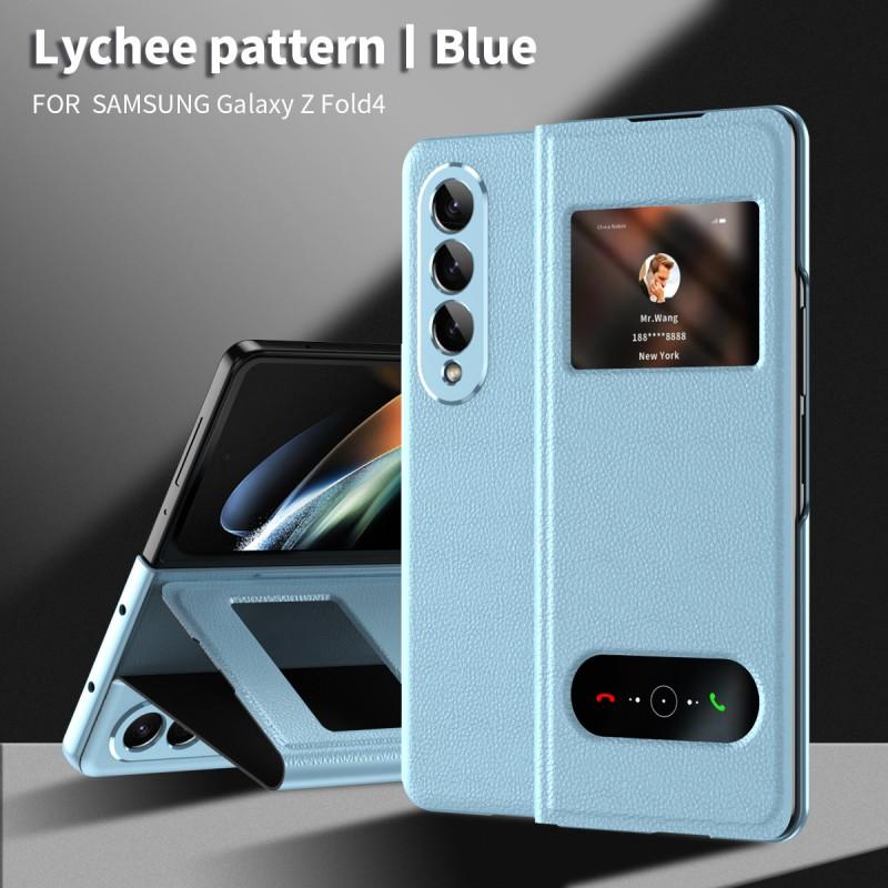 Galaxy Z Fold4 Case Slim Leather Cover With Magnetic Shockproof Full Protection Business Use