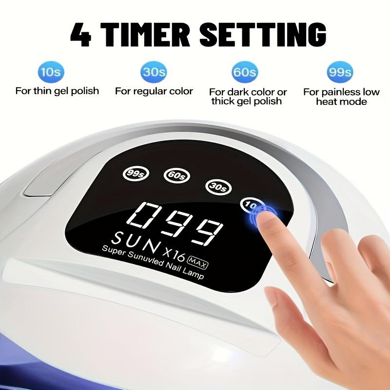 320 Вт УФ-светодиодная лампа для ногтей, быстрая сушка гель-лака для рук и ног с портативной ручкой, 4 таймера и автоматический датчик для домашнего использования
