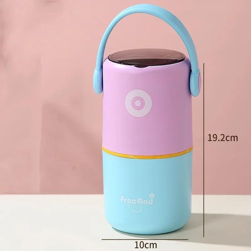 Портативный двухслойный ланч-бокс для детей, изолированный контейнер для бенто из нержавеющей стали 304 с ручкой, контейнеры для еды для офисных работников