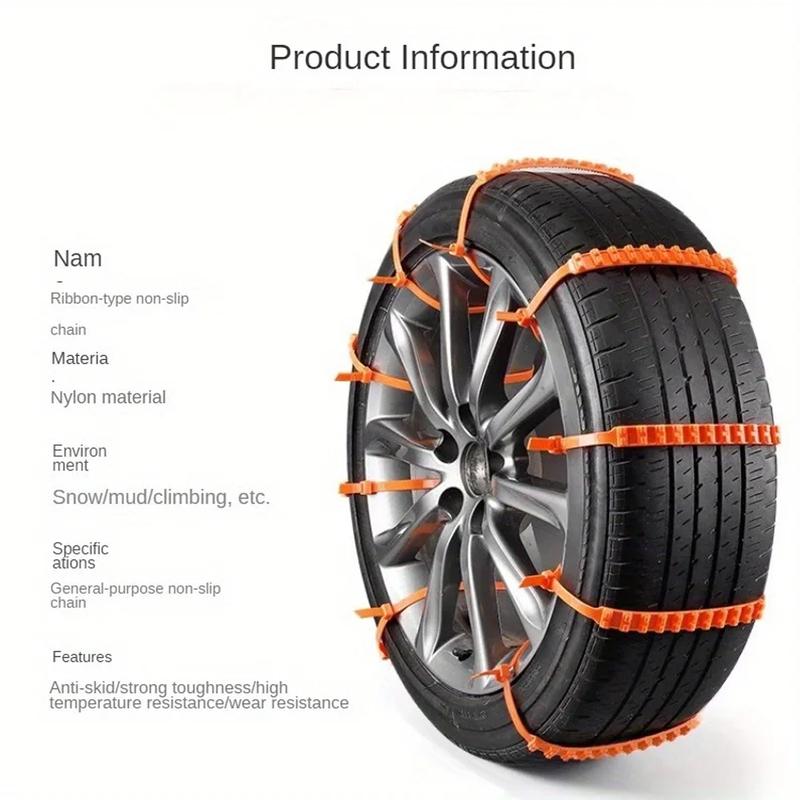 10 non-slip chains, car winter tires, snow chains, double grooves, emergency outdoor snow tires, wheel protector accessories Uni