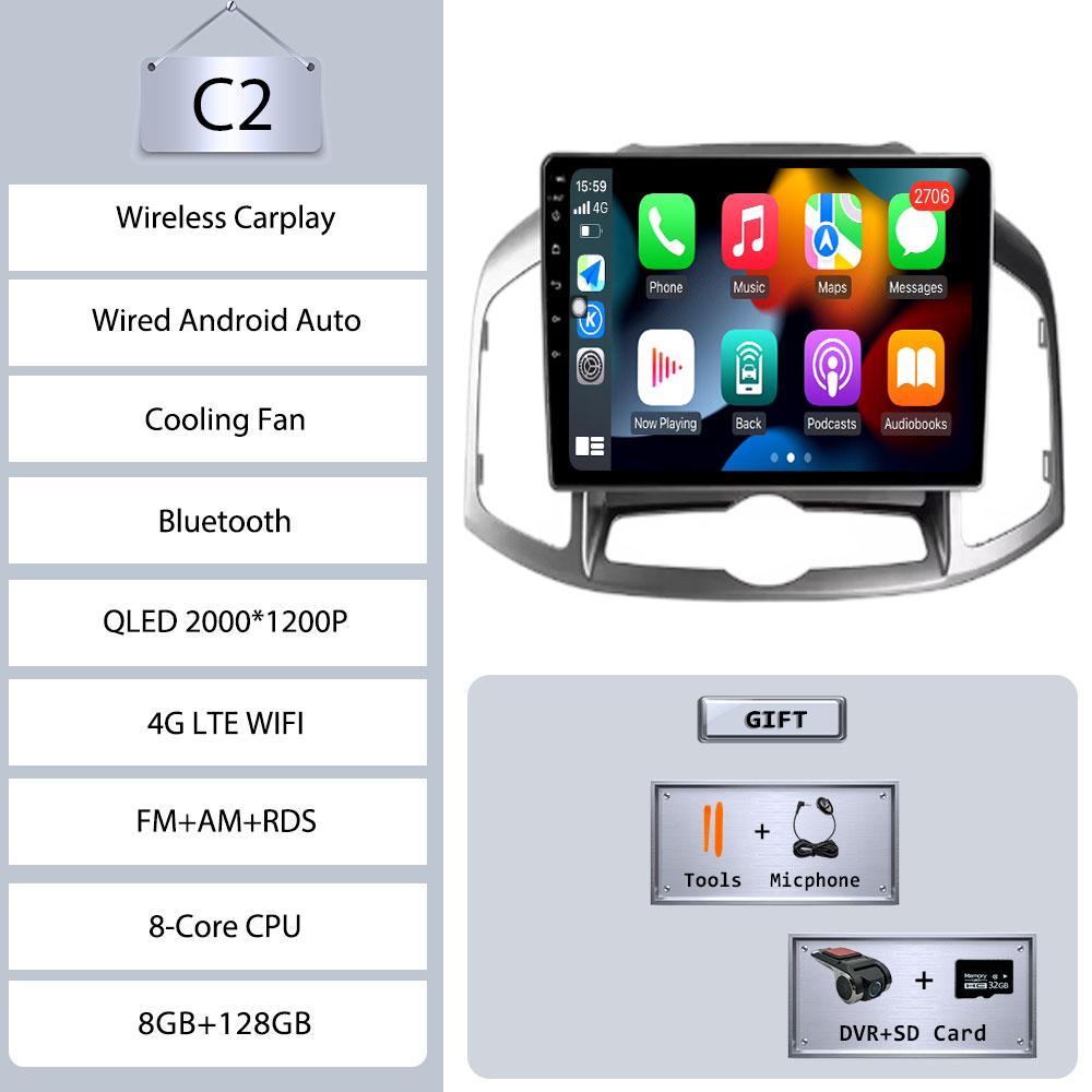 Автомагнитола 10 дюймов для Chevrolet Captiva 1 2012 - 2017 Android 16 Carplay GPS Навигация Bluetooth FM 4G Мультимедийный плеер