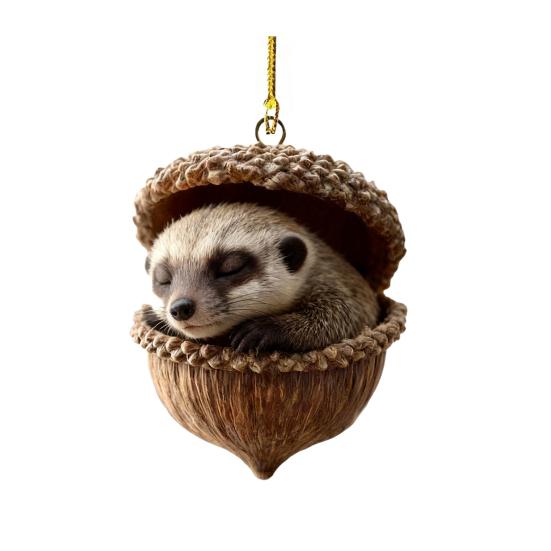 Лесные животные Желудь Украшения 2D Плоские Акриловые Шишки Животные Украшения для Рождественской Елки Лесные Существа Подвесное Украшение для Рождественской Елки Декор для Вечеринки