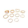 10Pcs Gold Knuckle Rings Set for Women Girls Boho Twist Cross Irregular Geometric Rings Stackable Midi Rings Pack Gift for Various Occasions