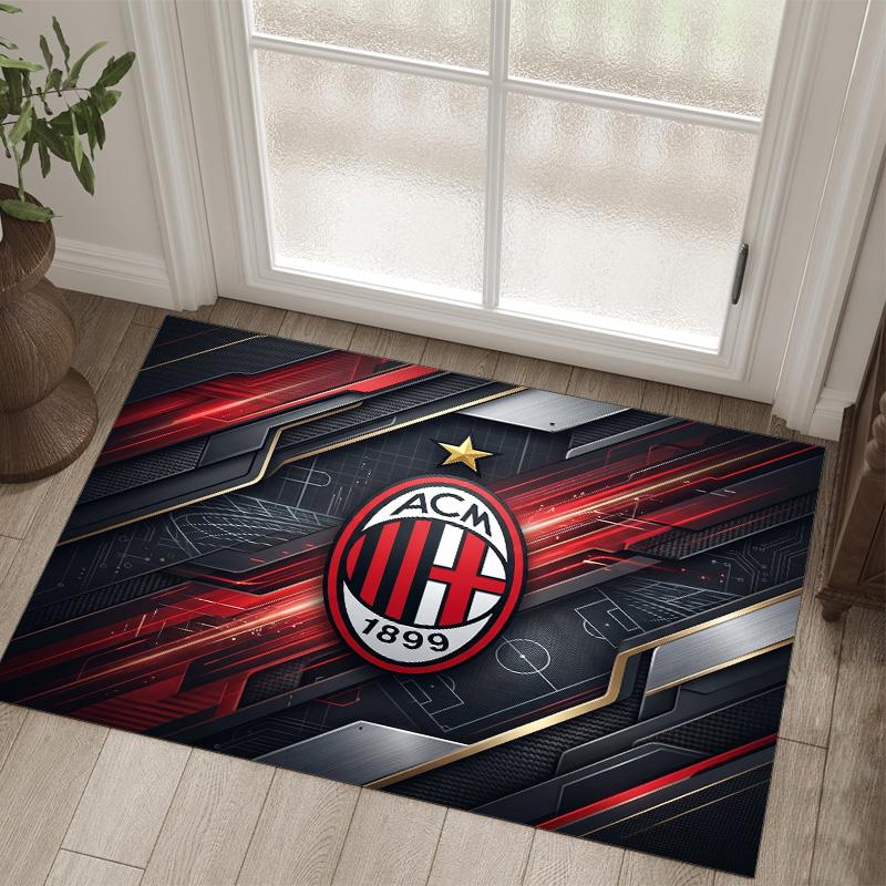 Дизайн AC Milan Кристальный Велюровый Ковер Уютный Не?Нескользящий ковер с принтом для спальни, гостиной, прихожей