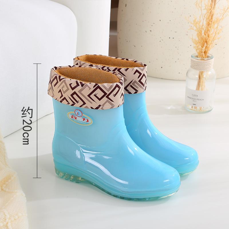 Длинные резиновые сапоги женские модные дождевые туфли женские взрослые без подкладки с высоким голенищем водонепроницаемые туфли быстросохнущие резиновые туфли лето