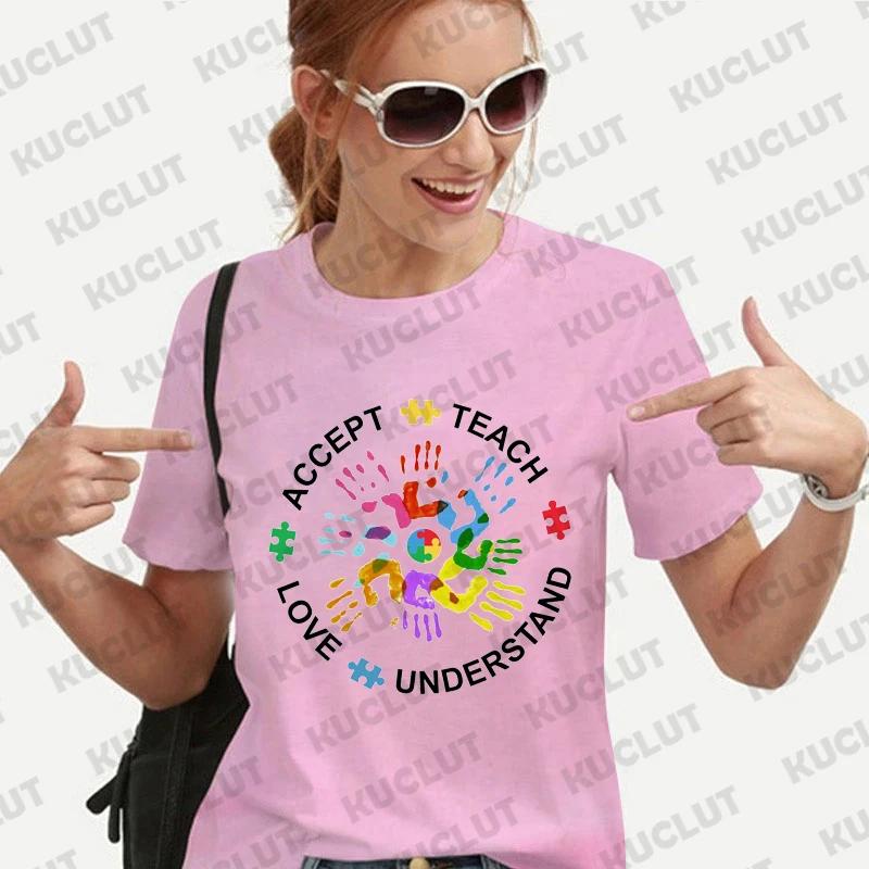 Autism Awareness Shirt for Unisex Teach Accept Understand Love Tshirts Neurodivergent Tshirts Autism Support Tee Shirt Y2k Tops