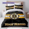 Name Custom Boston Bruins Pattern Bedding Set Quilt Cover Pillowcase Home Decor Gift (1 * duvet cover + 2 * pillowcase, without core)