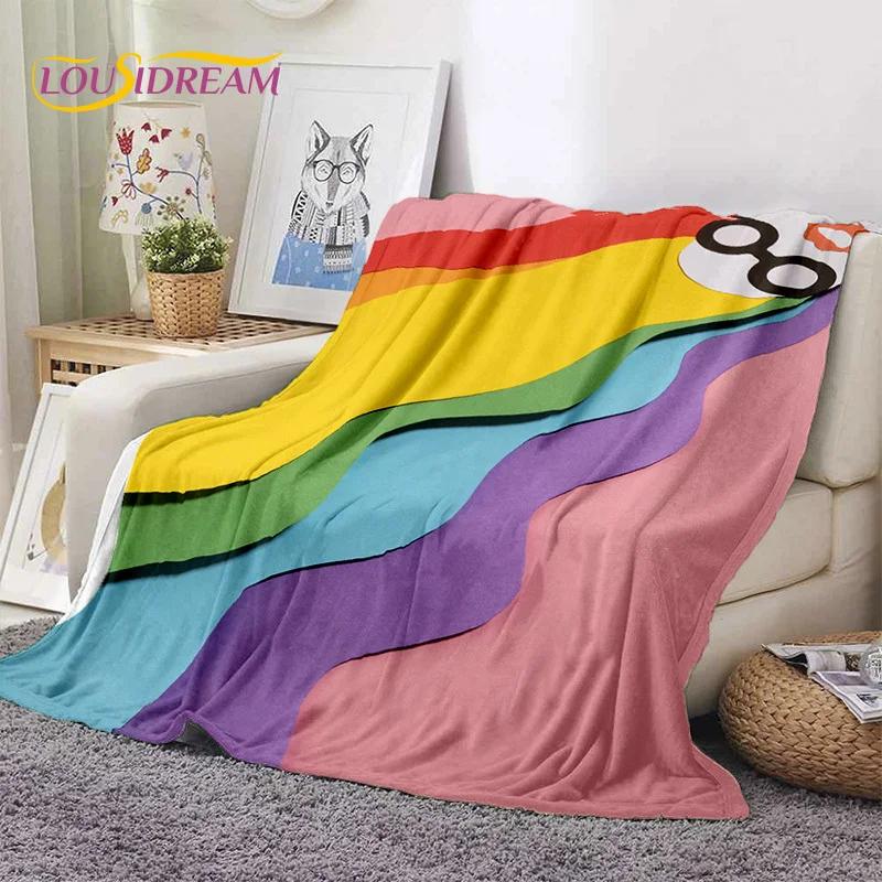 Rainbow Colour Illusion Cartoon Soft Flannel Blankets,Throw Blanket Comfortable Blanket for Picnic Beds Sofa Home Bedroom Gifts