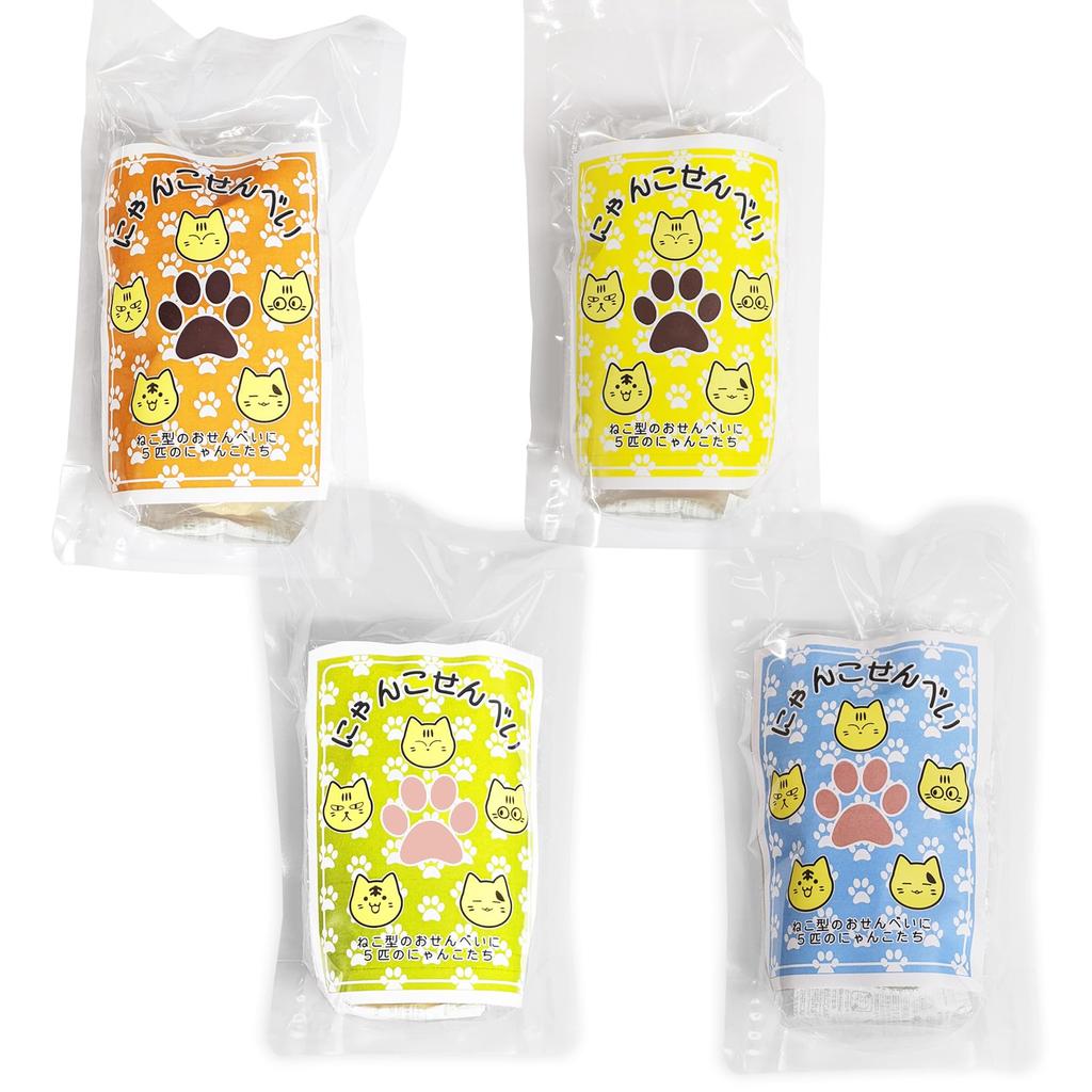 Senbei Gift Nyanko Senbei 10 штук x 2 штуки рисовые крекеры с персонажами [Stand Pack] (5 каждый) В форме кошки