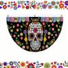 Day Of The Dead Decorative Fan Flag Background Indoor Outdoor Holiday Decorative Hanging Flags