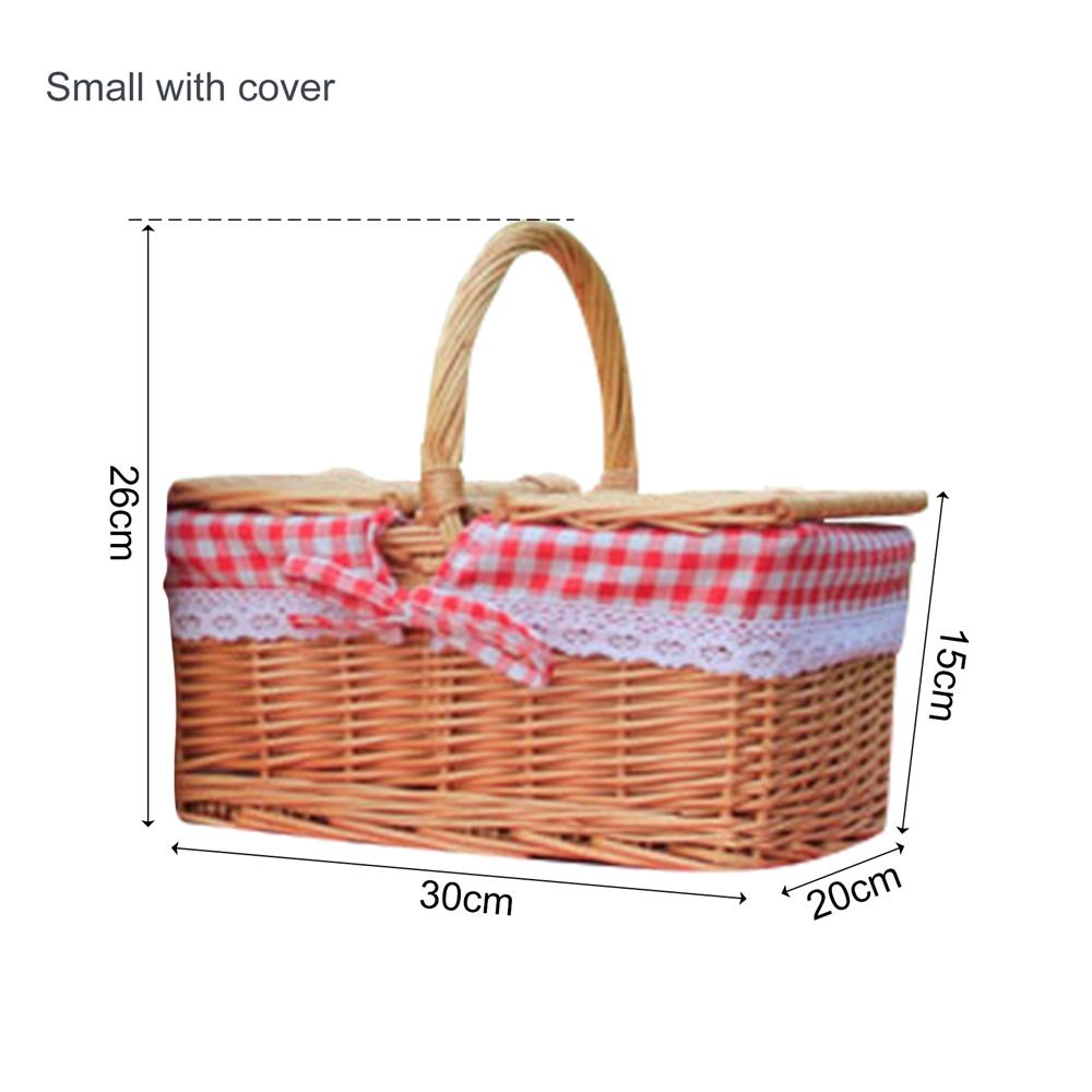 Плетеная корзина из ротанга, корзина для хранения для пикника, кемпинга, хлеба, фруктов, еды, завтрака, цветочная витрина, плетеная корзина с ручкой