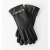 Chain Winter Thick Gloves Solid Color Outdoor Riding Gloves High Quality Leather Gloves